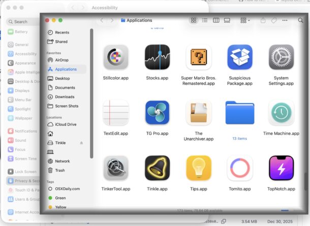 Tinkle подсвечивает активное окно в macOS