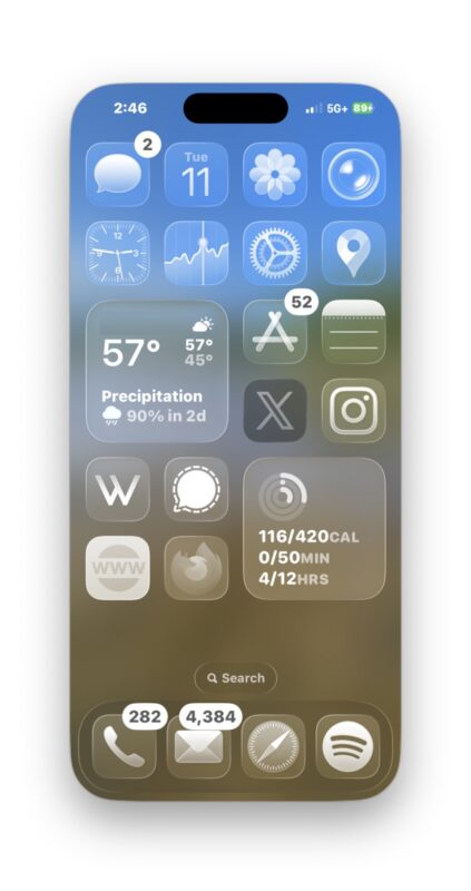 Как сделать иконки прозрачными в iOS 26 для iPhone и iPad