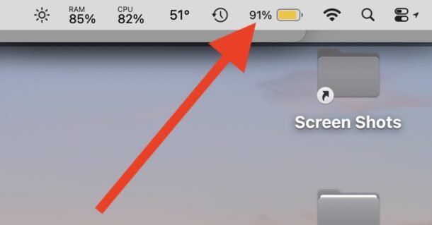 Как включить процент заряда батареи в строке меню macOS Tahoe