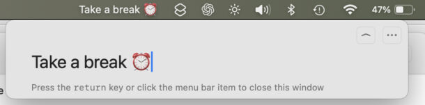 Поместите задачу, цель или напоминание в строку меню Mac с помощью One Thing