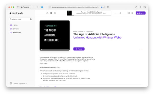 Слушаем Apple Podcasts прямо в браузере