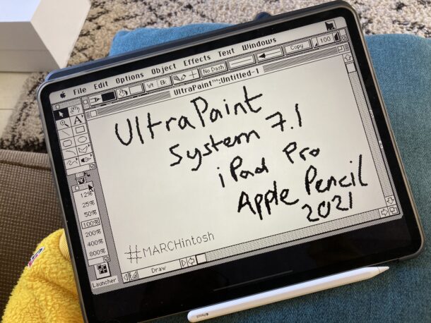 Как рисовать 1-битную пиксель-арт на iPad Pro в эмуляторе Macintosh