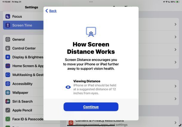 Как использовать «Дистанцию экрана» на iPhone и iPad для здоровья глаз