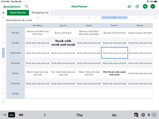 17 горячих клавиш для Numbers на iPad