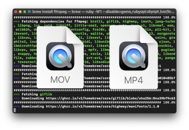 Как бесплатно конвертировать MOV в MP4 на Mac через ffmpeg