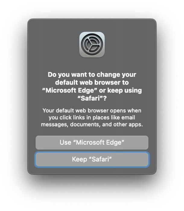 Как сделать Microsoft Edge браузером по умолчанию на Mac
