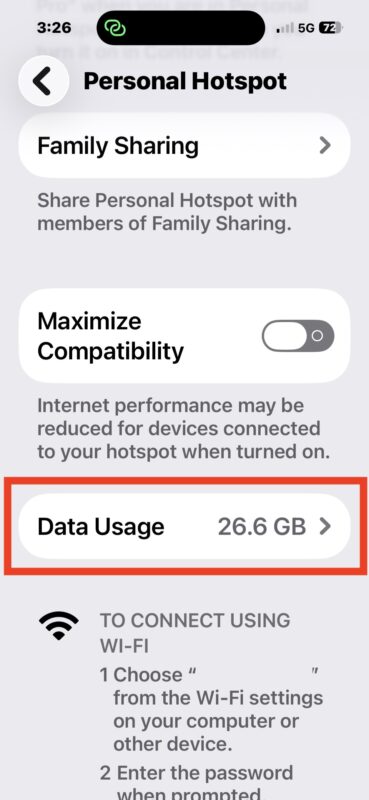 Как проверить, сколько данных съедает раздача Wi-Fi на iPhone