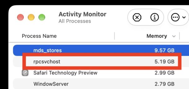Чиним процесс rpcsvchost, который жрёт оперативку и процессор на MacOS
