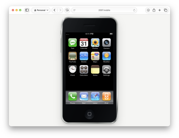 Поиграйте с эмулированным оригинальным iPhone и iPhoneOS 1.0 прямо в браузере